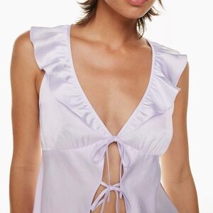 Aritzia Wilfred Tonka Satin Blouse in Lilac